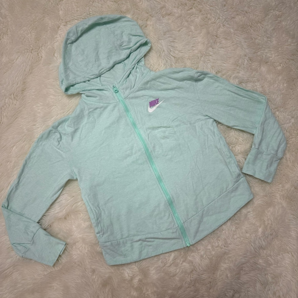 Nike Girls Mint Full-Zip Lightweight Hoodie